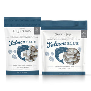 GREEN JUJU FREEZE DRIED SALMON BLUE BITES 3OZ