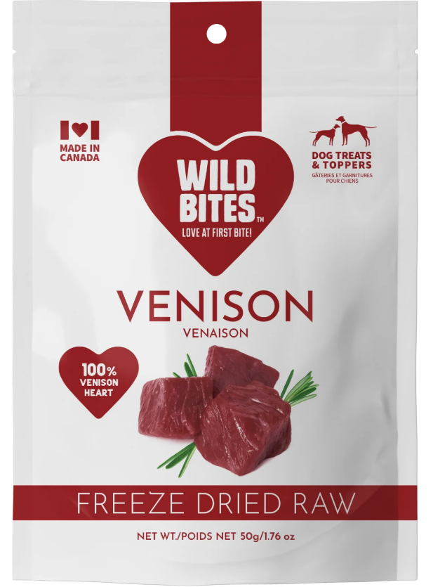 WILD BITES FREEZE-DRIED VENISON HEART 50G