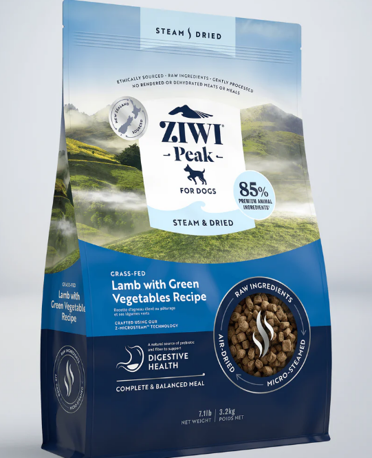 ZIWIPEAK DOG STEAM-DRIED LAMB & GREEN VEGGIES 3.2KG