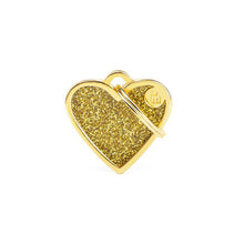 Load image into Gallery viewer, MY FAMILY GLITTER HEART GOLD SMALL TAG
