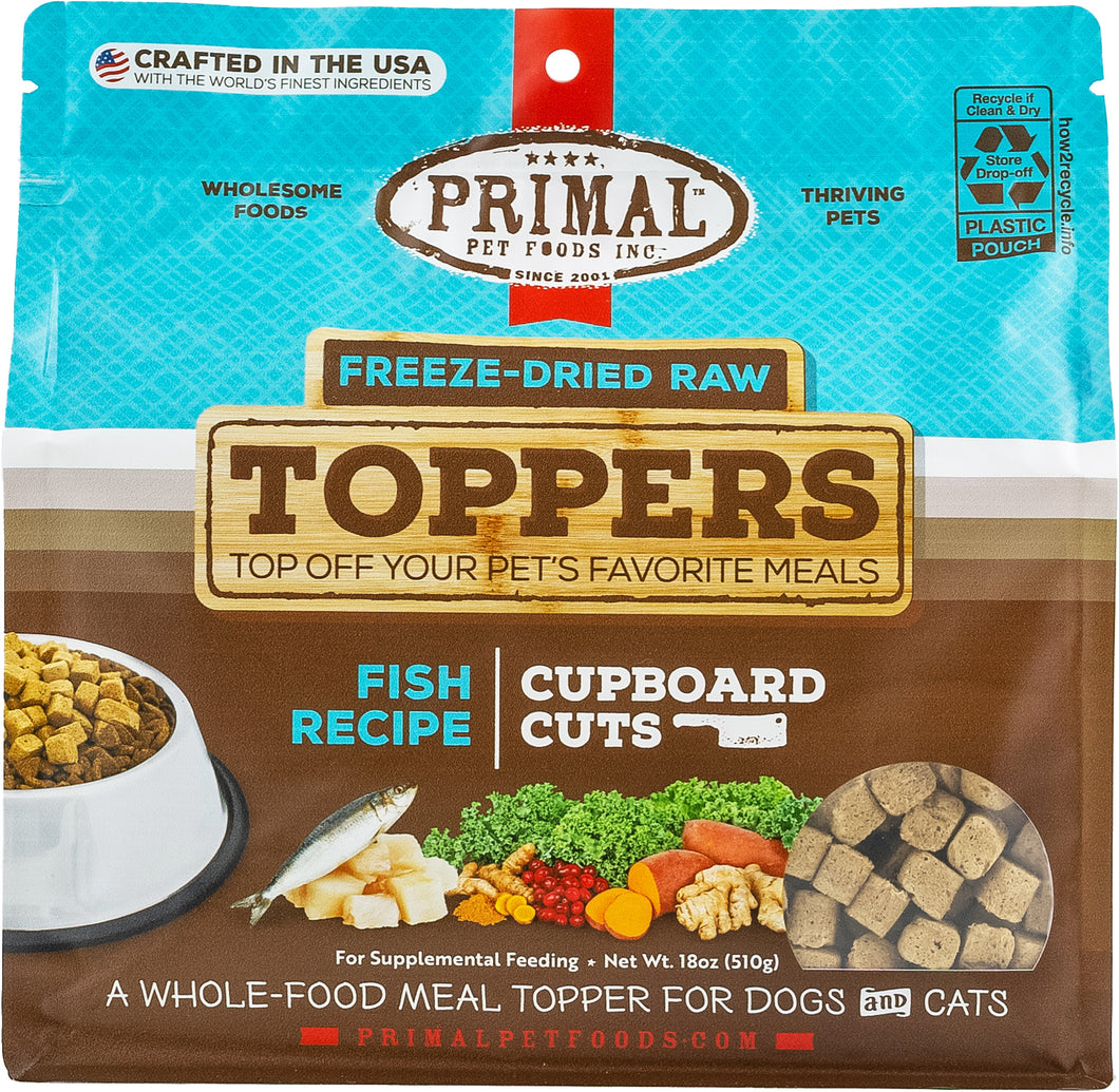 PRIMAL TOPPER FREEZE DRIED CUPBOARD CUTS FISH 18OZ