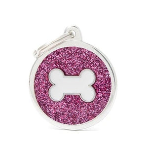 MY FAMILY GLITTER CIRCLE PINK/WHITE BONE BIG